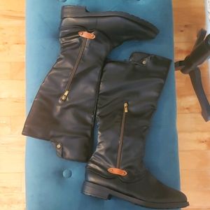 Moommi Autumn & Winter Mid Heel Vintage High Boots* Brand New! *8.5 *Black